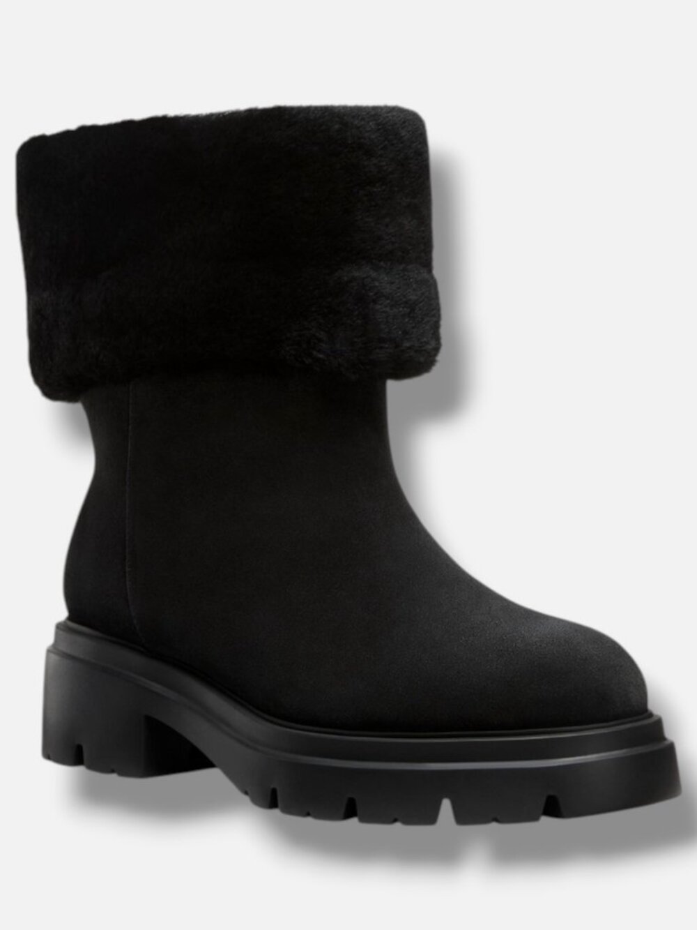Stuart Weitzman Women's Black Hudson Shearling Booties Size 7B